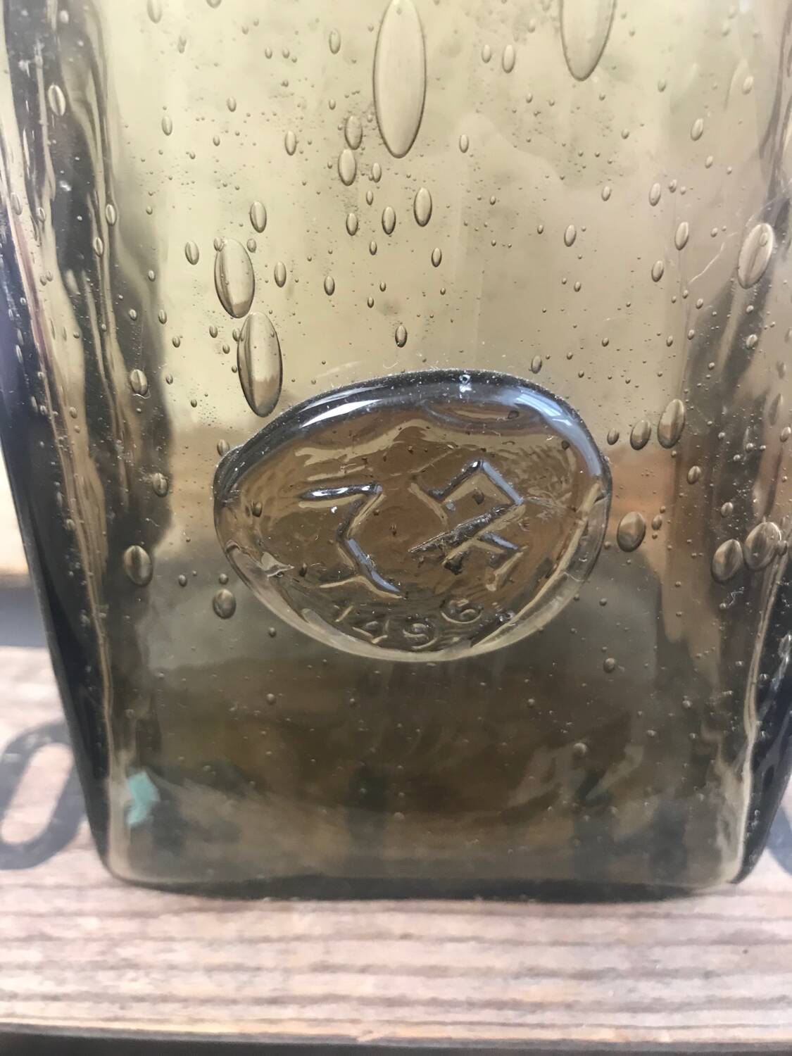 Old carafe from the 60s/70s in bubbled glass