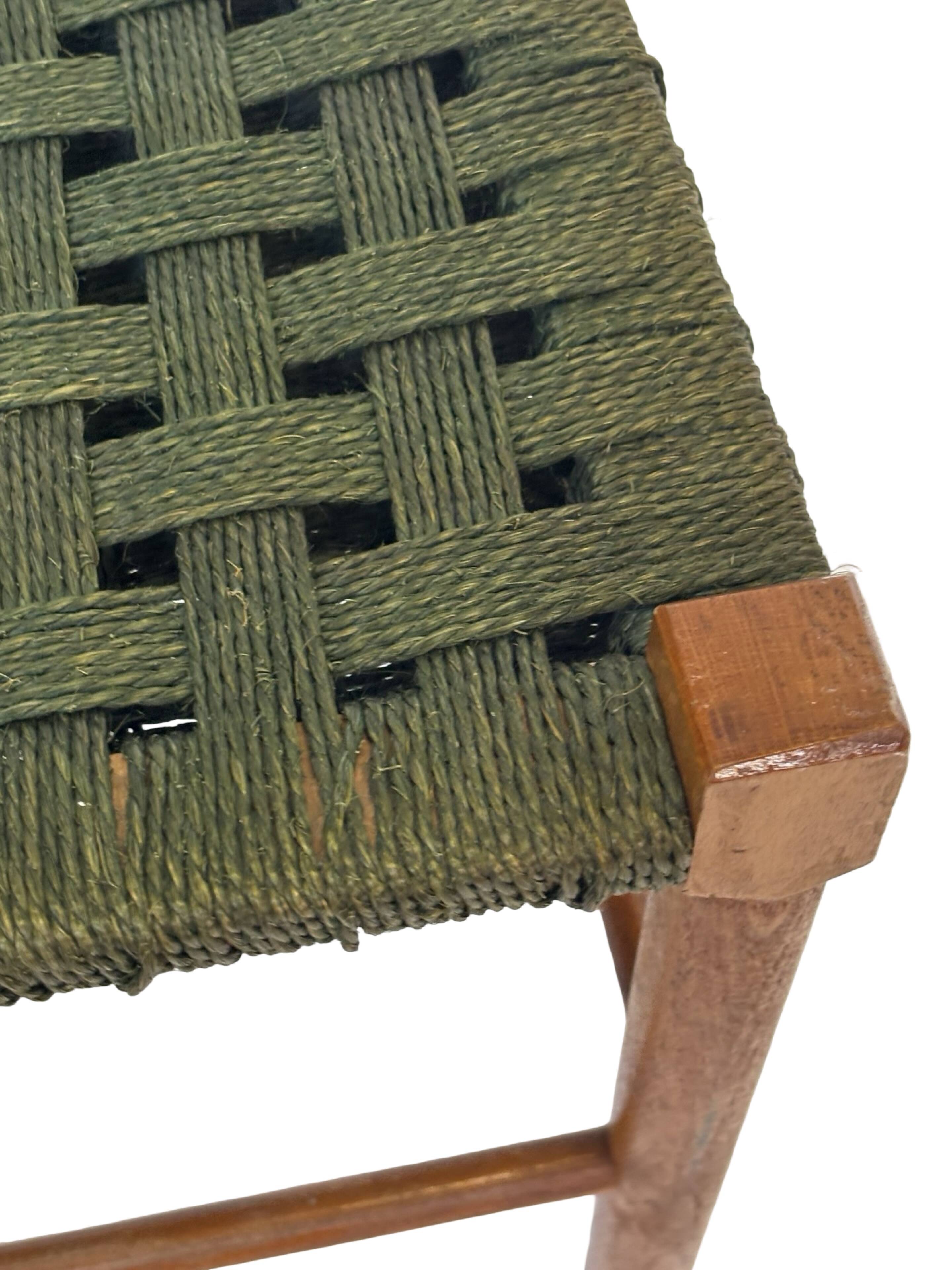Vintage Stool Danish Papercord Rope Stool Mid Century