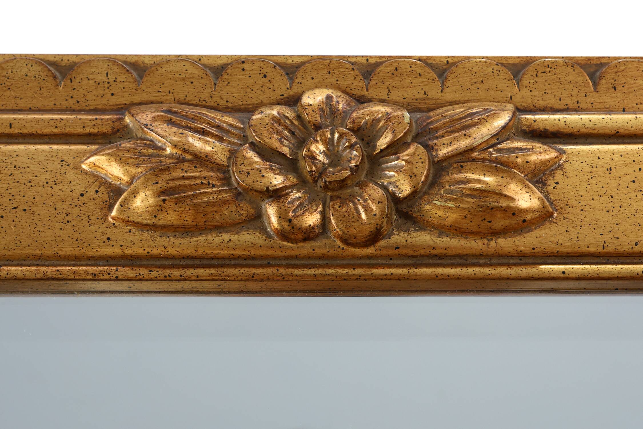 20th Century rectangular Deknudt Gilt Resin Mirror, Belgium