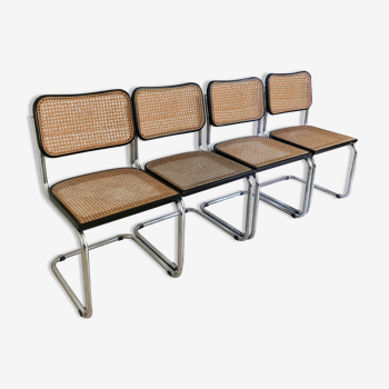 Suite of 4 chairs Cesca B32 by Marcel Breuer