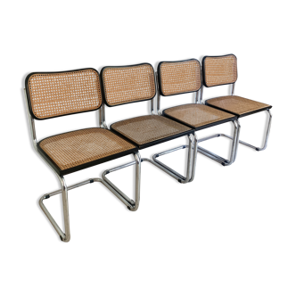 Suite of 4 chairs Cesca B32 by Marcel Breuer