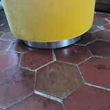 India Mahdavi velvet pouffe stool