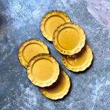 9 flat plates in ochre earthenware, "Les Faïences - Haute Provence"