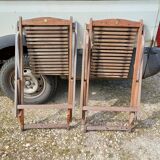 Pair of Marine Deckchairs, Exotic Wood "Scan Com"