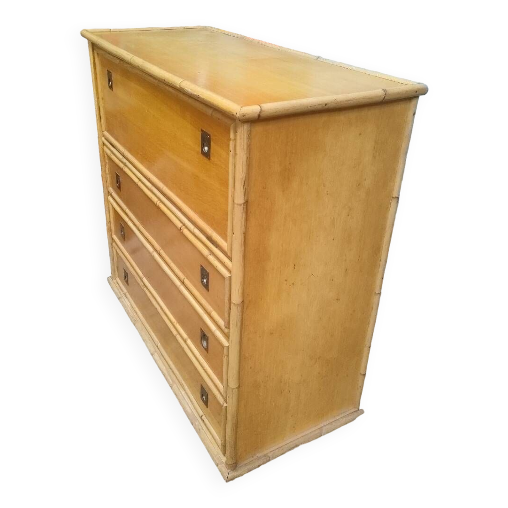 Dal Vera bamboo chest of drawers, Italian design, 70s
