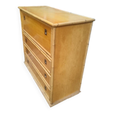 Dal Vera bamboo chest of drawers, Italian design, 70s