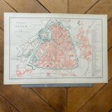 Old map of Lille in the 19th century