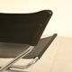 Scandinavian "Z" side chair in patinated black leather by Erik Magnussen for