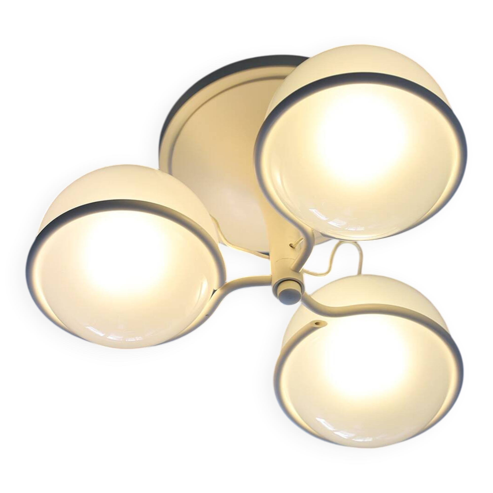 Gino Sarfatti metal and glass 'Le Sfere Plafone 2042/3' ceiling lamp for Arteluce