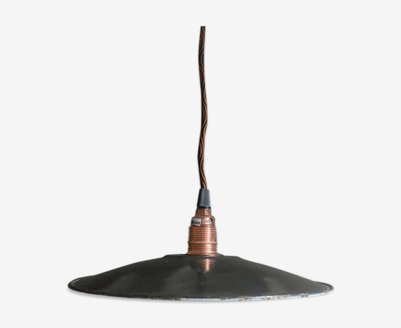 Vintage black enamelled sheet metal suspension