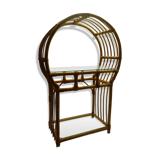 Rattan and glass shelf