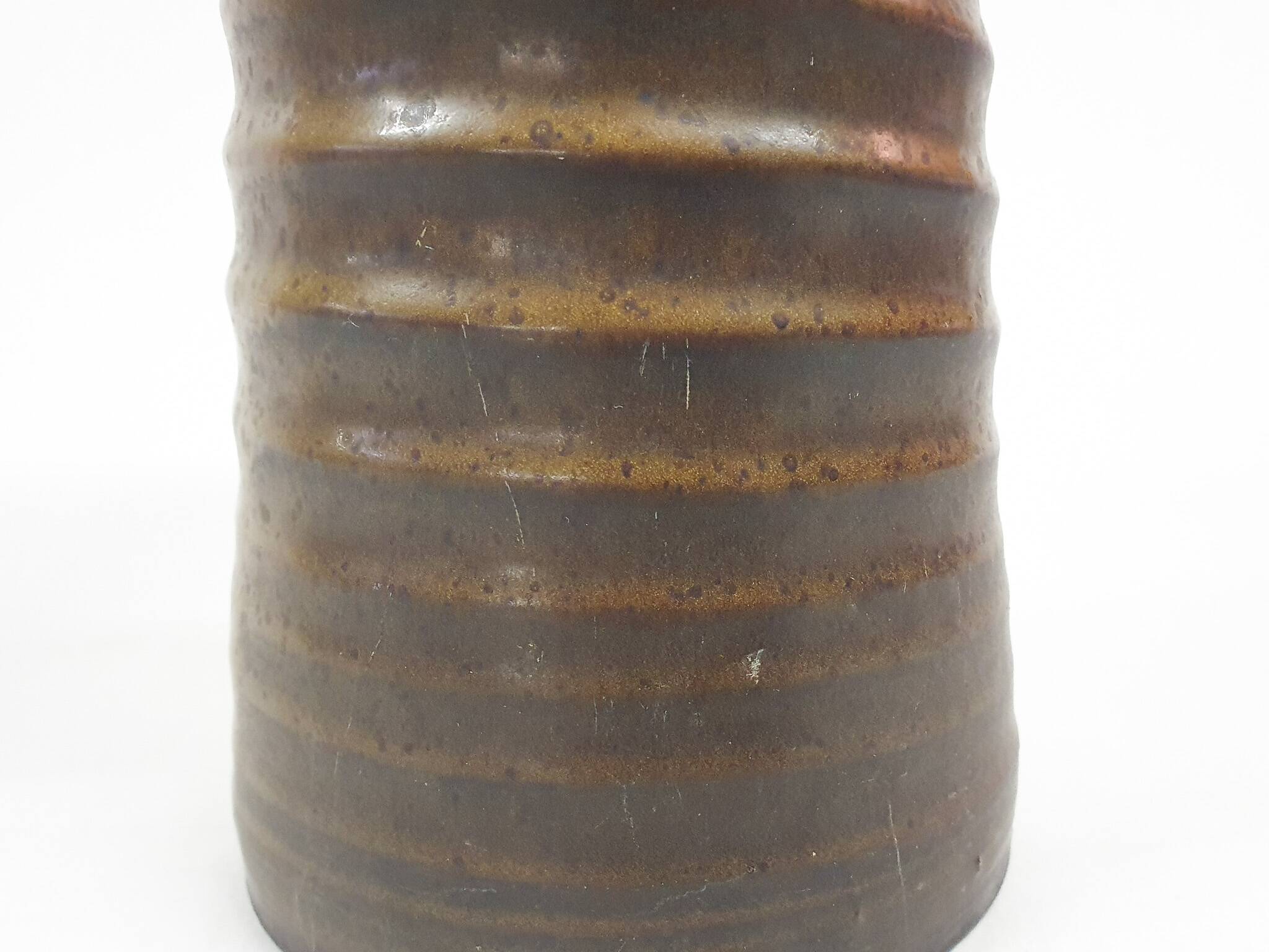 Brown ceramic vase by Klaas Fenne de Leeuw, The Netherlands 1970's