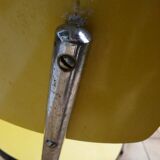 3 canary yellow formica chairs