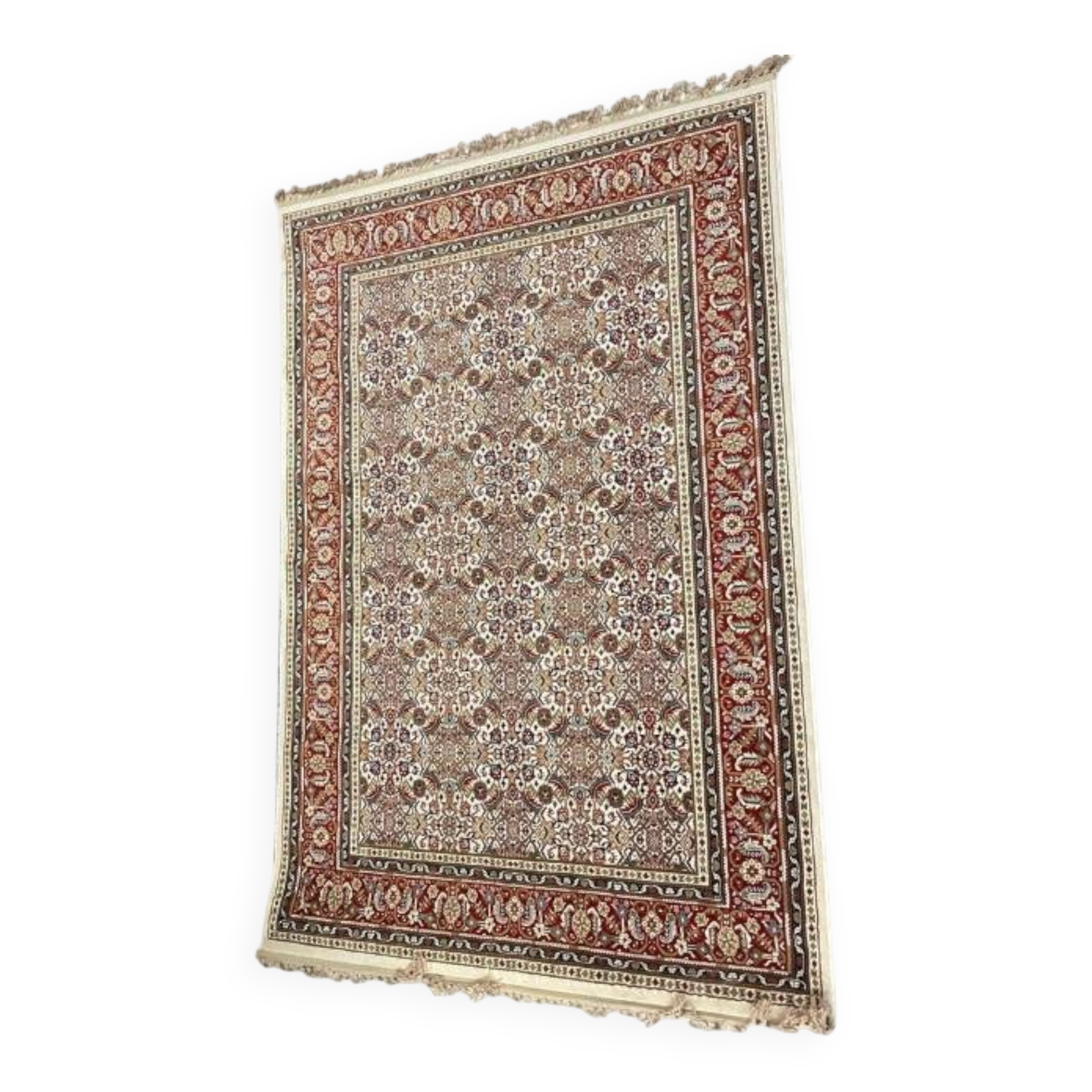 Classic Oriental Carpet Navy Blue and Burgundy Red