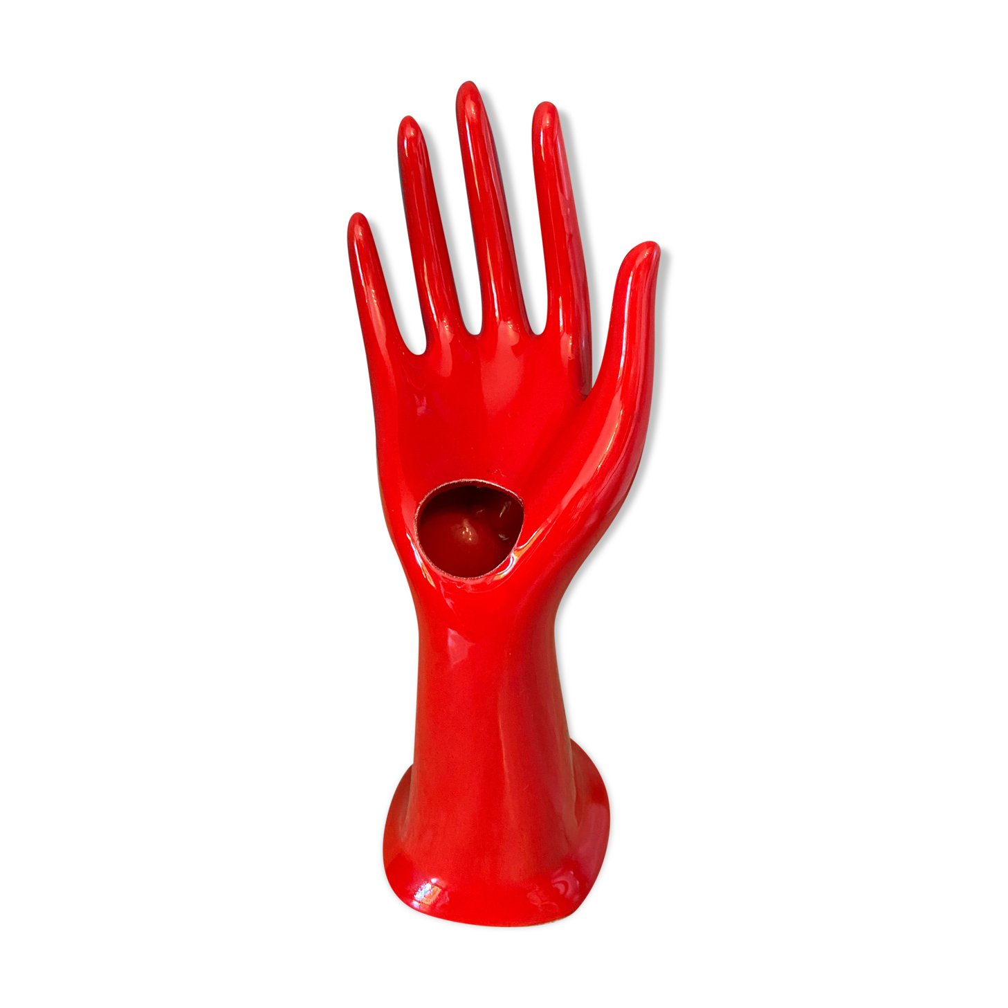 Hand baguier and soliflore in vintage ceramic