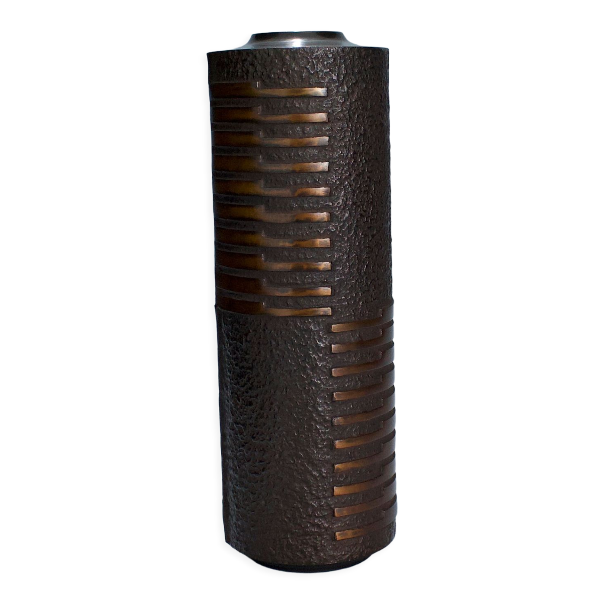 Japanese copper vase with black patina