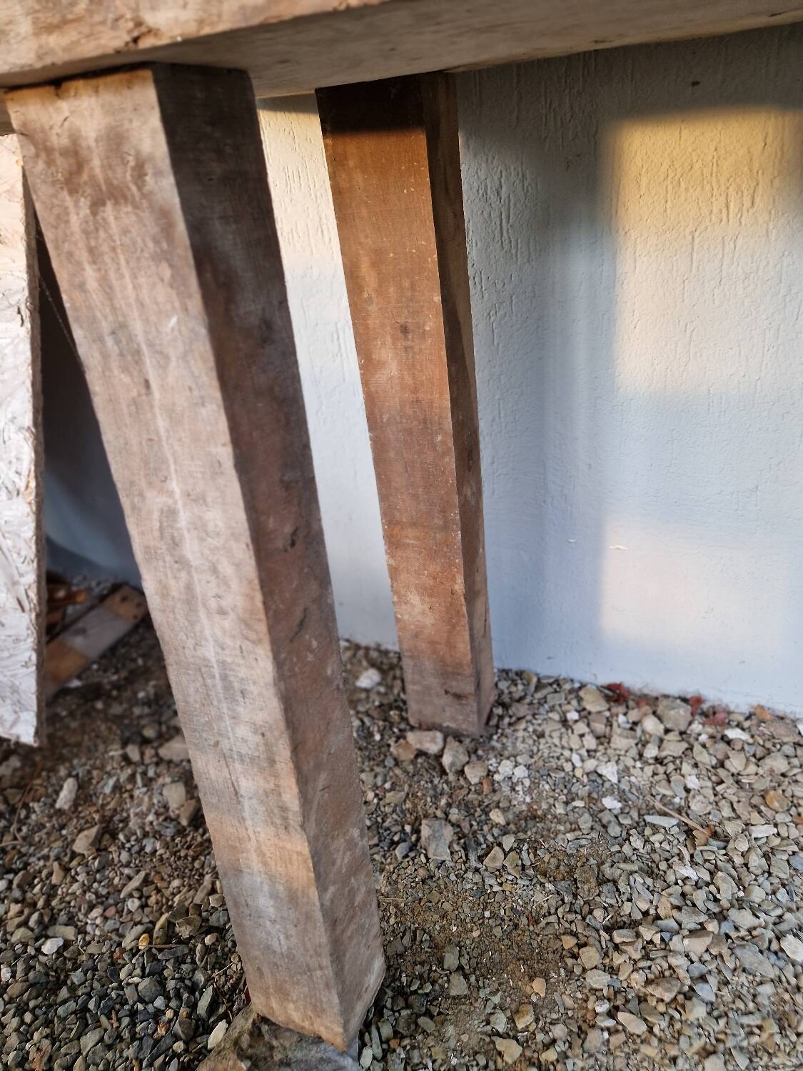 Antique solid wood workbench