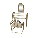 Vintage dressing table and stool in brass, 1950