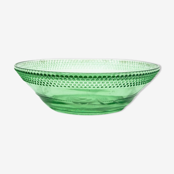 Glass green salad bowl