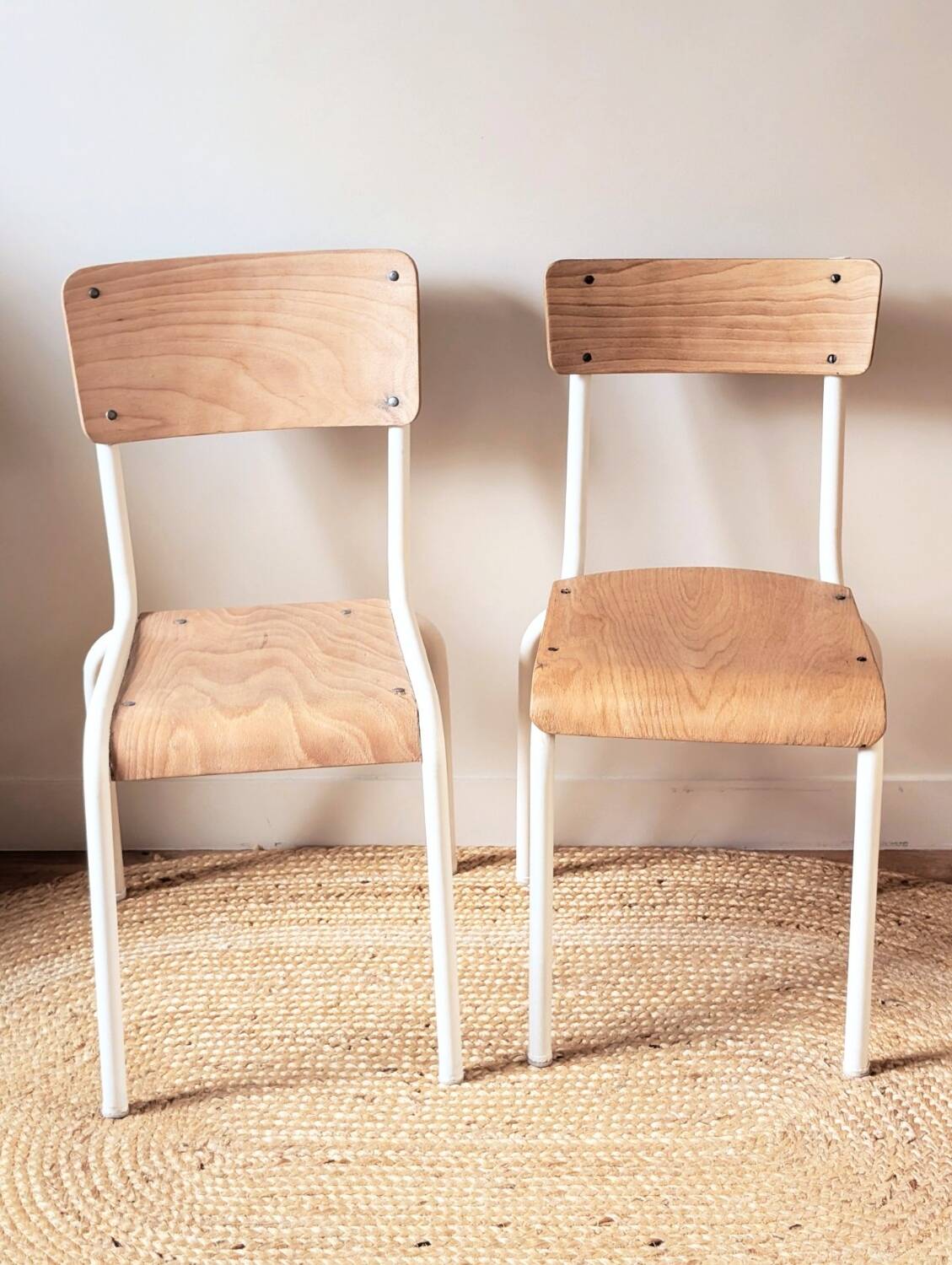 Set of 4 reimagined and mismatched vintage chairs