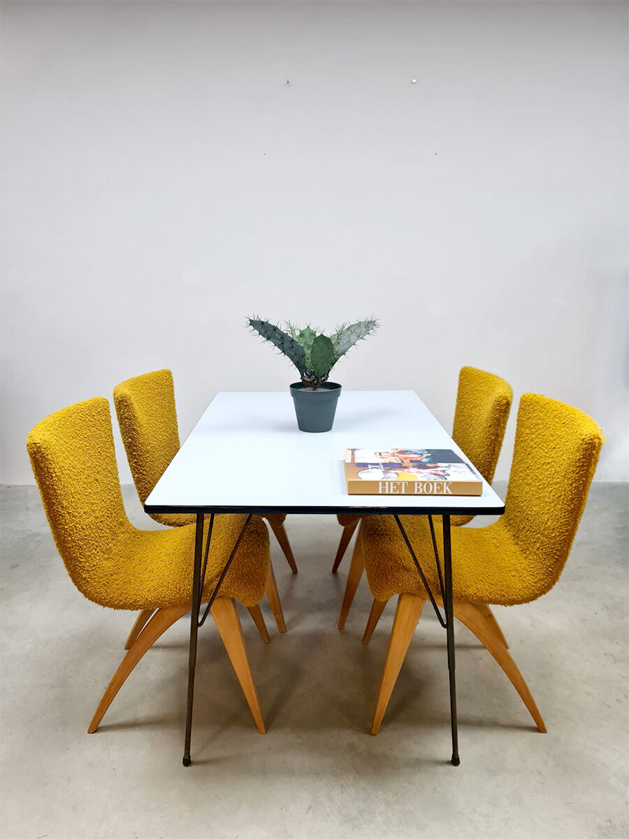 Vintage Dutch design dining chairs 'C.J. van Os' Culemborg