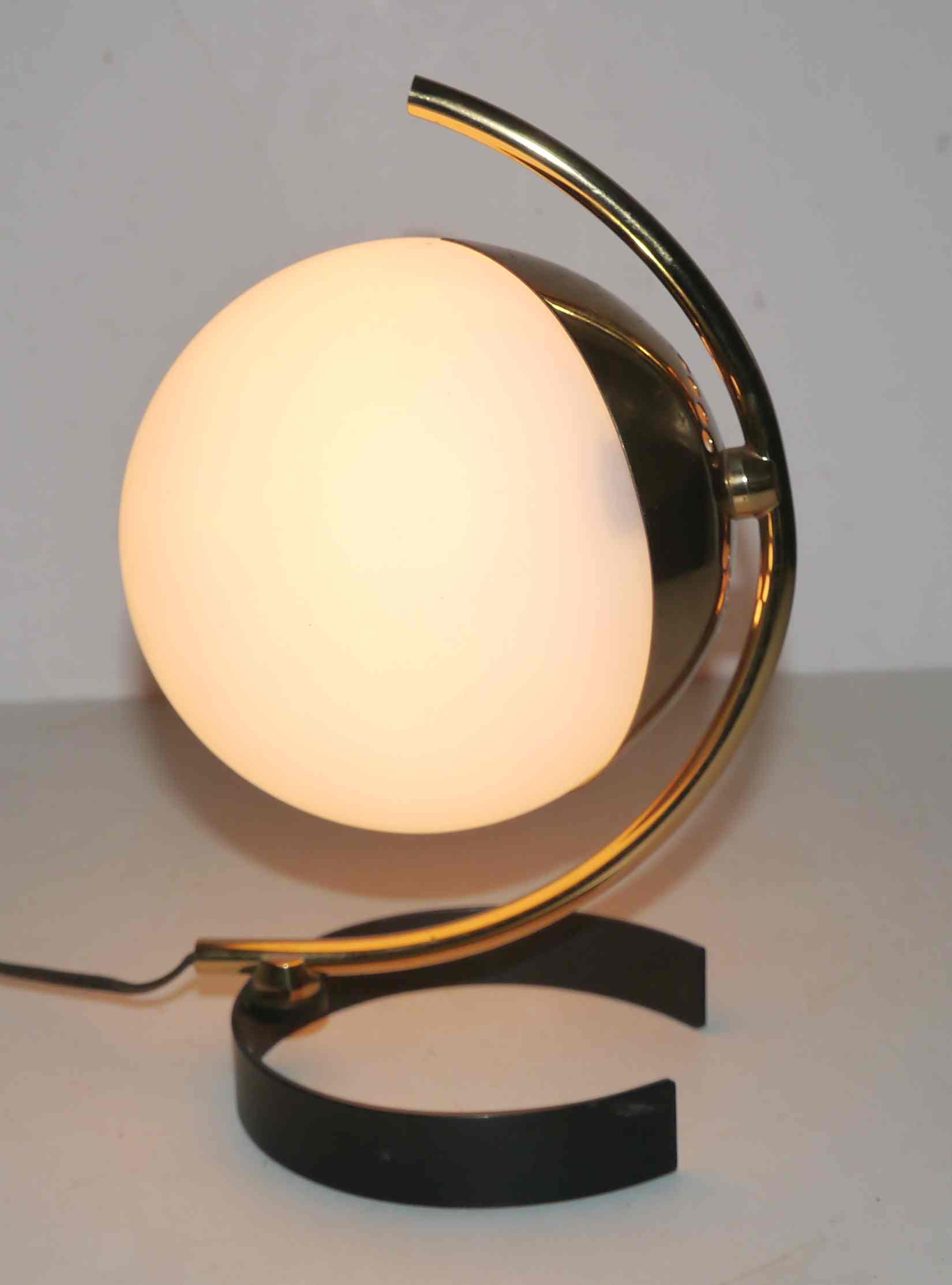 Lamp or wall lamp metal and opaline design 50's years