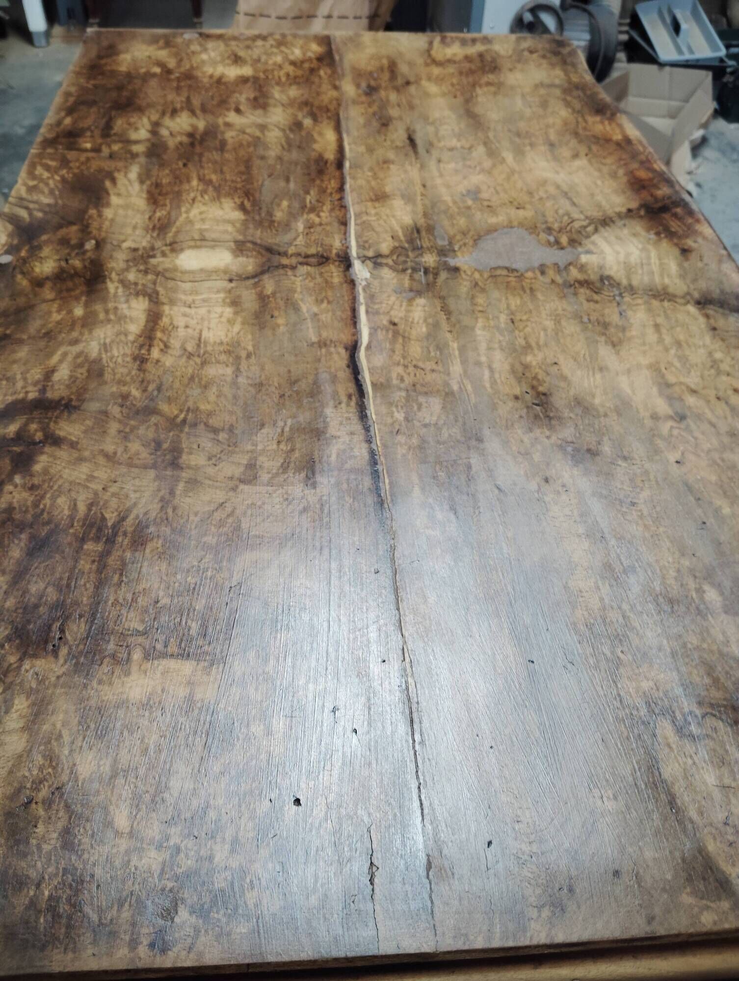 Louis XV desk with walnut burl.