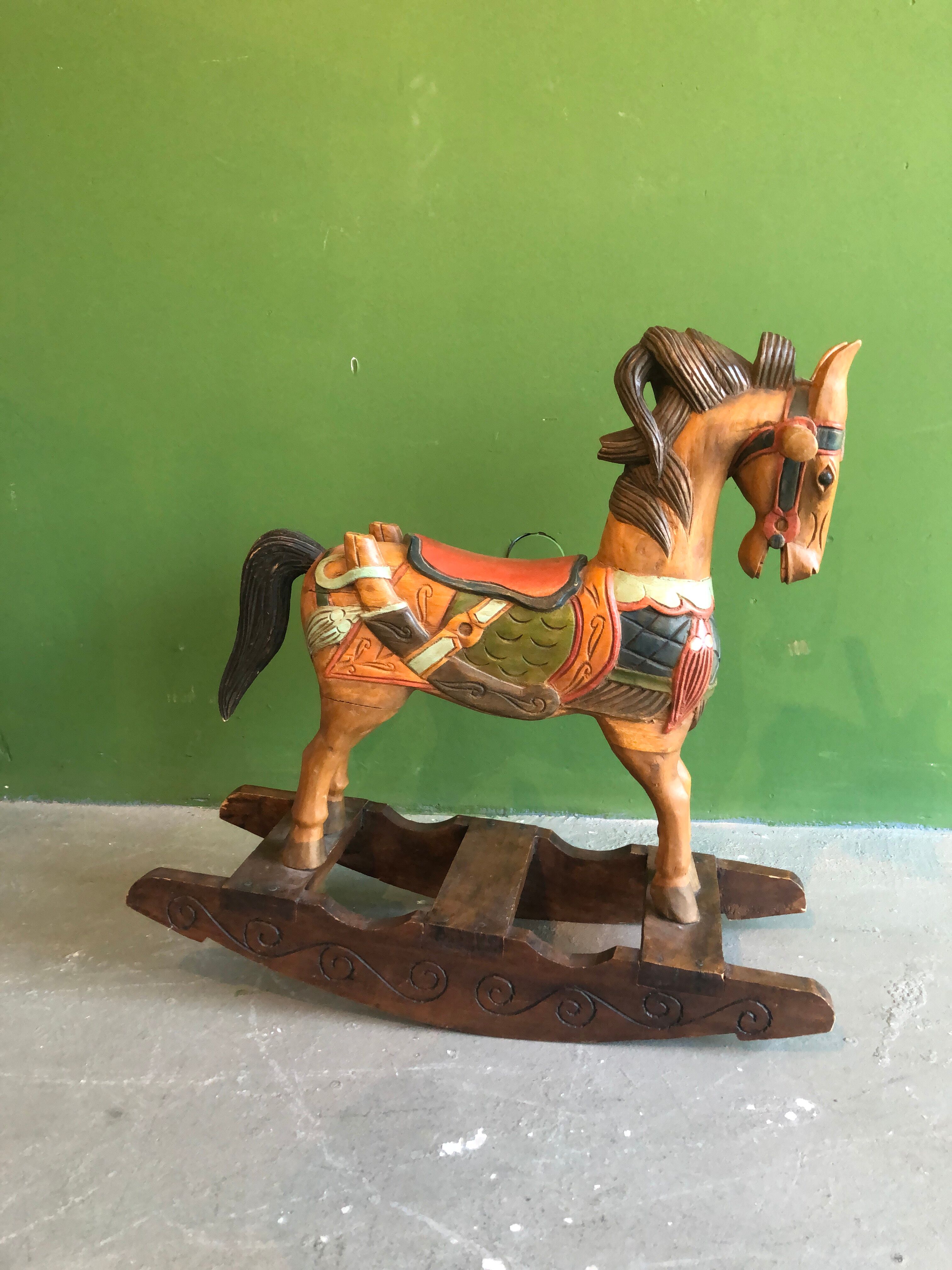 beautiful old wooden horse