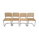 Set of 4 tubular frame and cane dining chairs by Marcel Breuer, 1970s