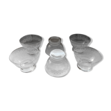 Set of 6 old cups engraved 50s