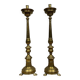 Pair of Italian bronze and brass candlesticks from the late 18th century