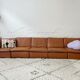 modular sofa of the 70s in tawny leather