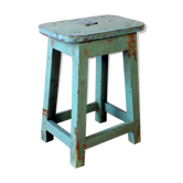 Ancien tabouret d'atelier en teck birman