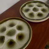 Set of 4 vintage oyster plates