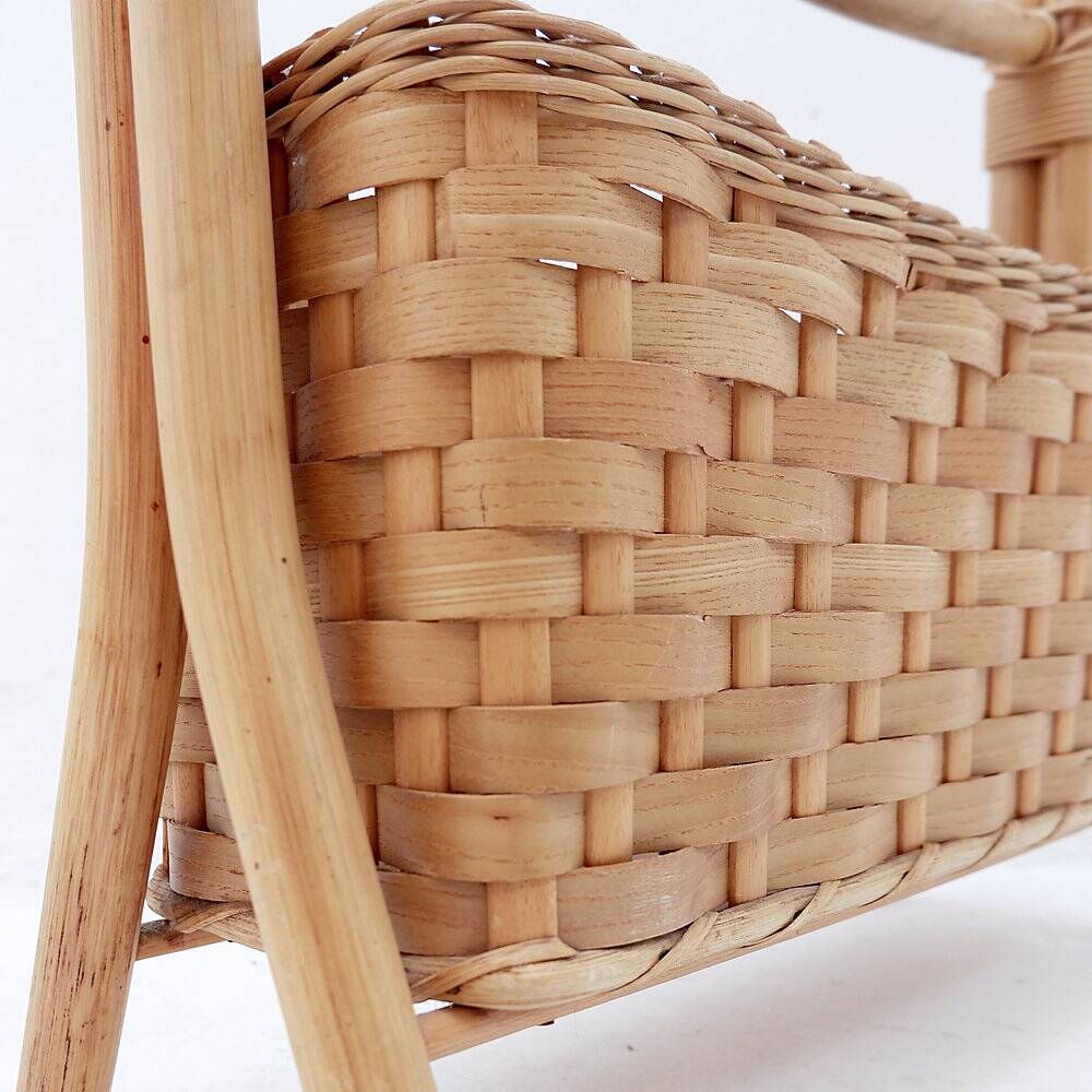 Vintage bamboo magazine rack in bohemian style - 1970s
