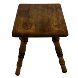 Vintage stool side table minimalistic in oak
