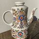 Théière en porcelaine peinte à la main à fleurs Pologne années 70
