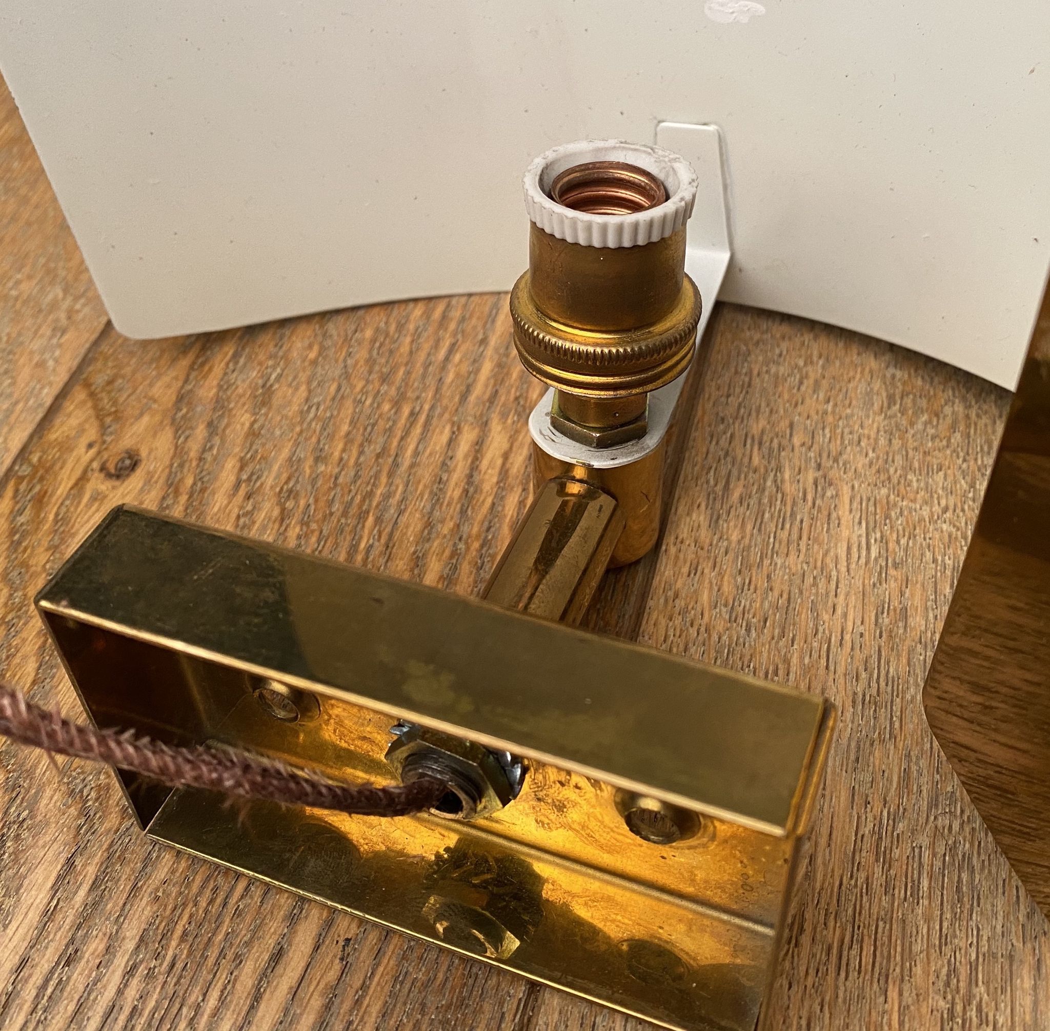 Pair of gilded brass and varnish sconces from SCE circa 1980