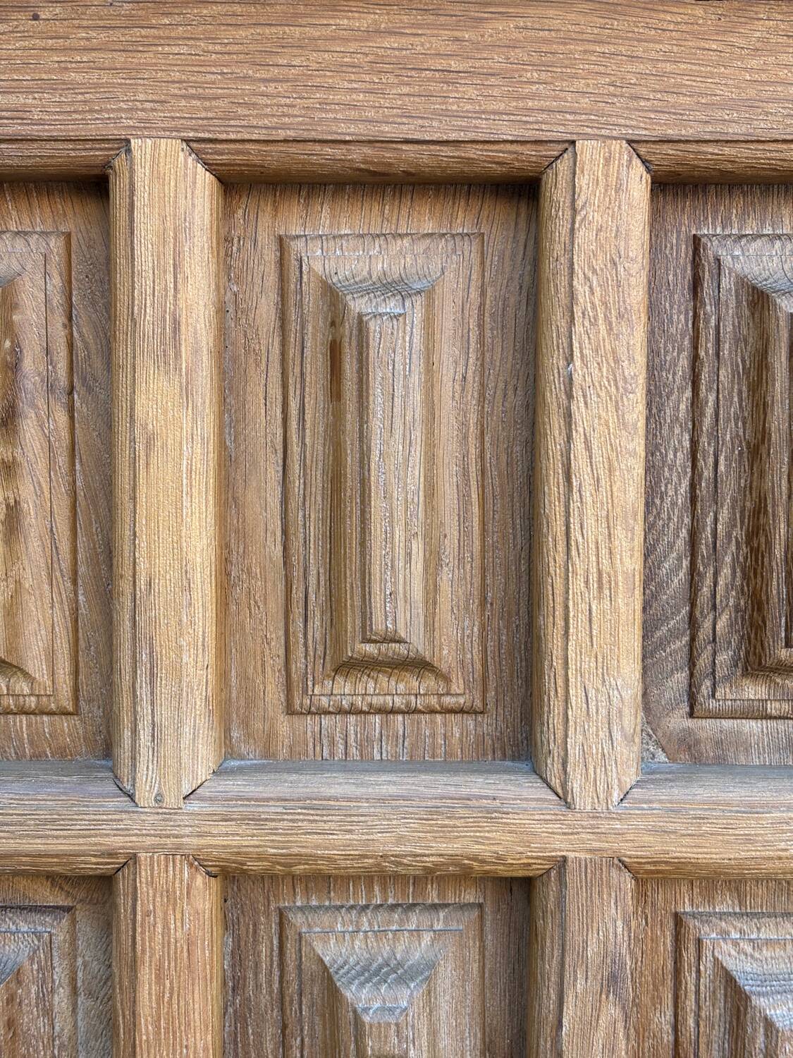 Solid oak buffet – Spanish brutalist style, 1960s