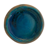 Blue and grey ceramic pottery dish