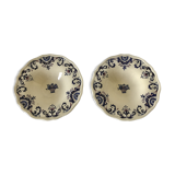 Pair of longchamp Rouennais earthenware cups