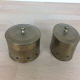 2 golden brass jewelry boxes