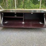 Low design TV unit XXL Dark wood wenge & chrome metal 120cm