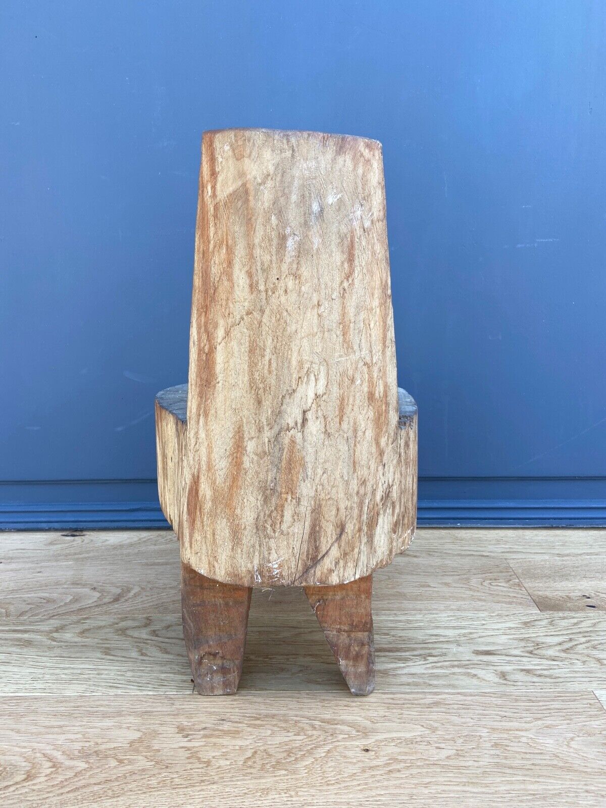 Brutalist africanizing wooden stool carved in the xxth mass