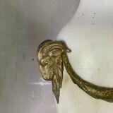 Pair of vases in white statuary marble, gilt bronze, circa 1900