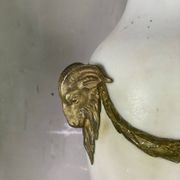 Pair of vases in white statuary marble, gilt bronze, circa 1900
