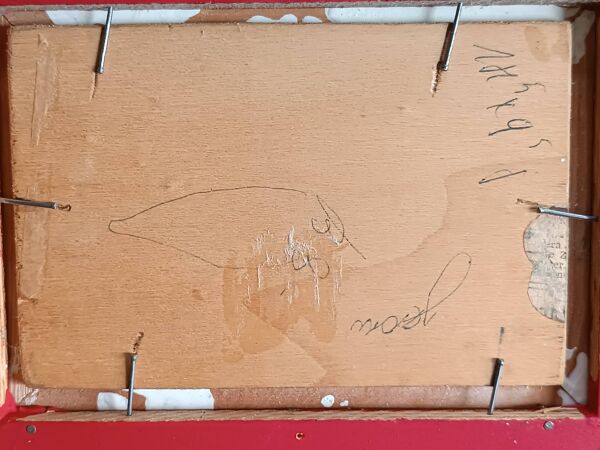 Huile sur panneau encadrée paysage de campagne ancien