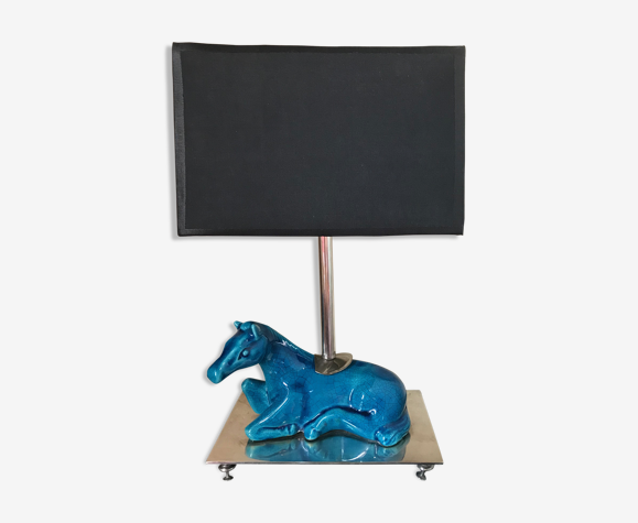 Lampe cheval en céramique craquelé | Selency