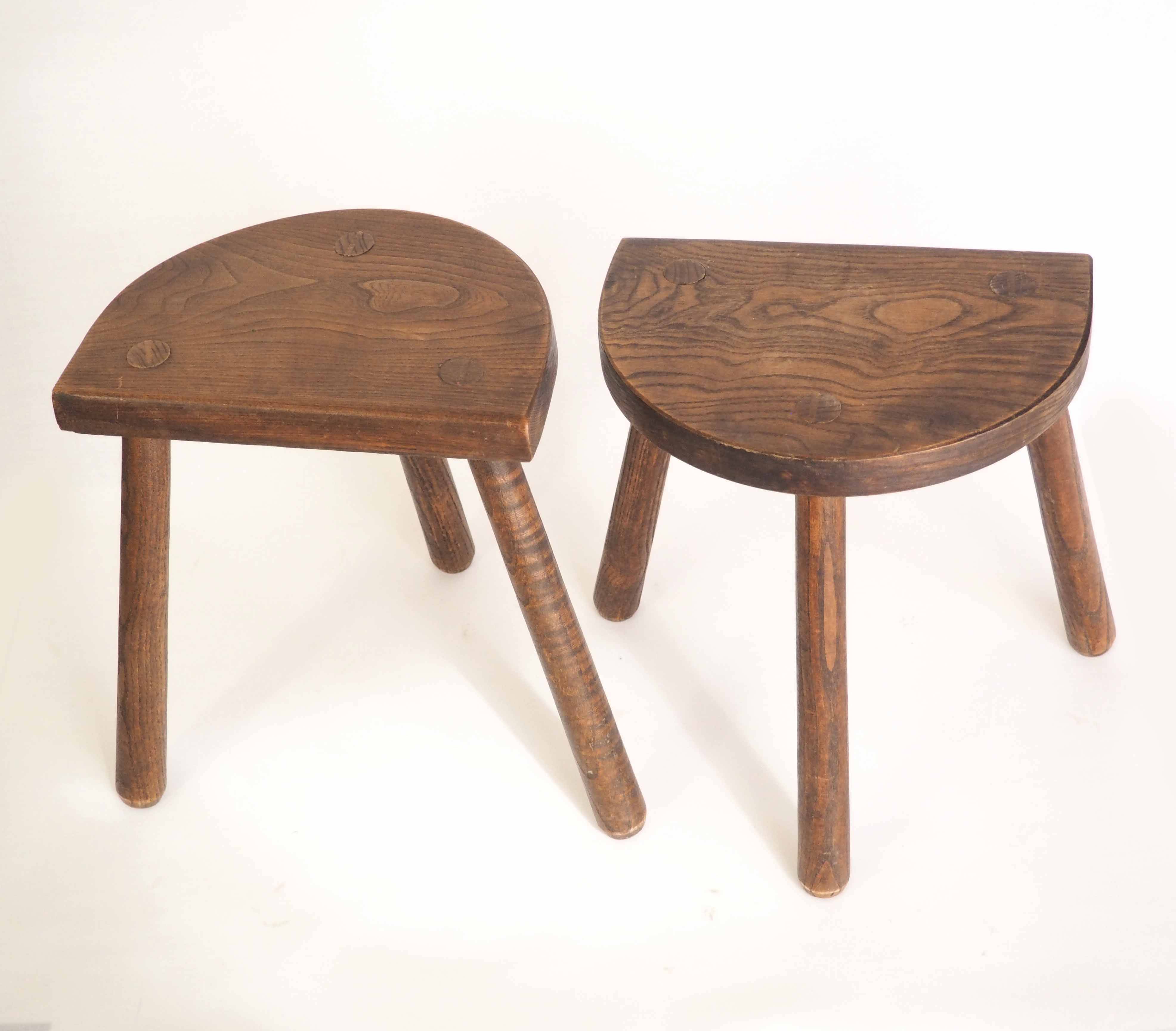 Pair of tripod cowherd stools