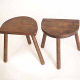 Pair of tripod cowherd stools